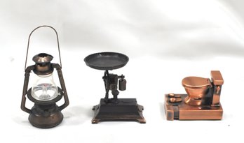 Miniature Lantern & Scale Pencil Sharpeners & Toilet Lighter