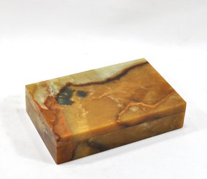 Vintage Rectangular ONYX Trinket Box Hand Carved