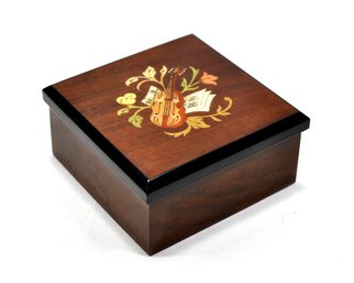 Vintage Inlayed Musical Instruments Trinket Box