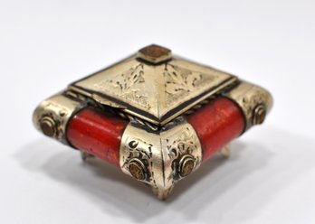 Vintage Silver & Bakelite Jewelry Box