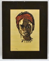 Hilde Gesch Aborigine Girl Portrait Watercolor After Emil Nolde