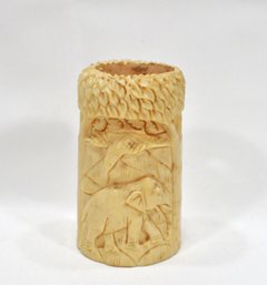 Antique Asian Hand Carved Pot/ Vase