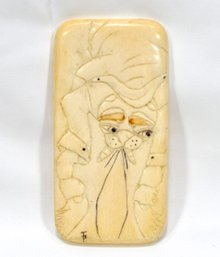 Antique Bug Hand Carved Tray - Signed