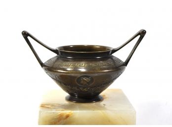 Pair Of Small Grand Tour Grecian Bronze Urns