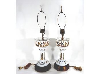 Pair Antique Bohemian Mantle Lustres