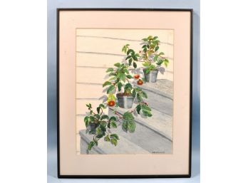 Original Dorothy GILFORD Watercolor 'up The Steps'