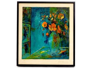 Vintage LE CURIEUX France Print Pencil Signed.