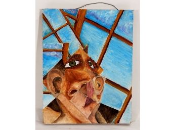 Vintage Abstract Portrait Oil Painting