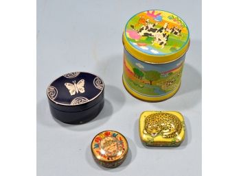Lot 4 Vintage Tin Boxes