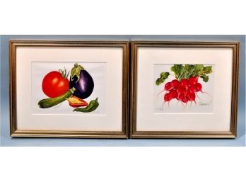 Pair Still Life Prints Pencil Signed