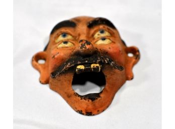 Vintage Cast Iron Four Eyed Man Bottle Opener Wall Mount