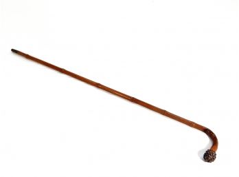 Antique Curved Bamboo Walking Stick Cane
