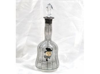 Vintage Glass Sterling Silver Overlay Decanter