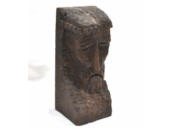 Vintage European Black Forest Wood Carving Bust Of Man