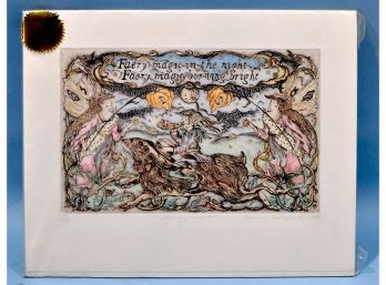 Original Sandra Salzillo ' Starry Night'  Etching Artist Signed With COA