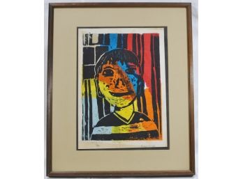 Vintage Robert MEYEZ (XX) Abstract Portrait Painting