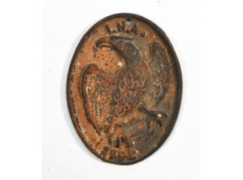 Antique WILTON Cast Iron Eagle Plaque I.N.A. 1792
