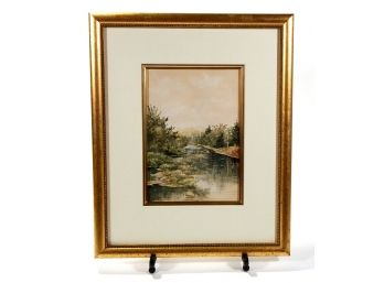 Anna C. FREELAND (1837-1911) Original Watercolor Landscape