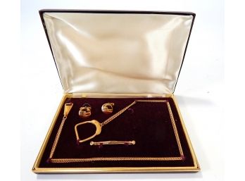 Vintage Men's SWANK Jewelry Set- Cufflinks, Tie Bar, Watch Chain