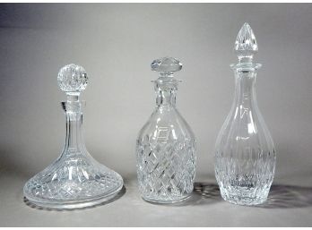 Lot 3 Large Vintage Cut Glass Decanters