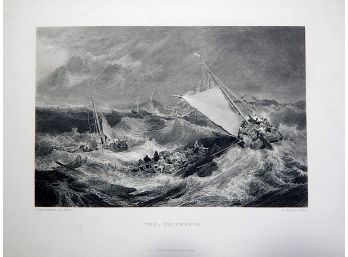 Authentic J. M. W. Turner (1775-1851) ' The Shipwreck ' Engraving For Framing