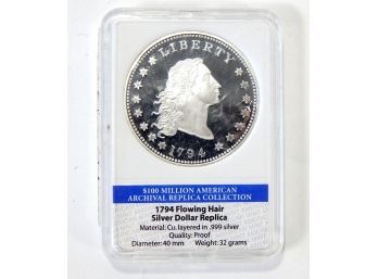 Silver Replica 1794 Flowing Hair Dollar