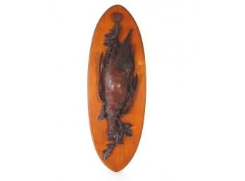 Large Antique 19th Century Black Forest Hunters Trophy Pheasant Wall Plaque
