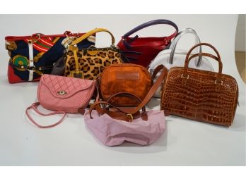 Lot Of 8 Purses Etro, Claudia Firenze, Longchamp, Paloma Picasso, Morris Moskowitz