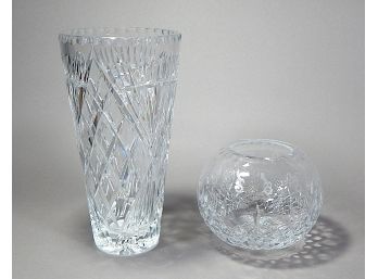 Lot 2 Vintage Cut Glass Vases