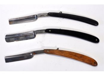 Lot 3 Antique Straight Razors With Original Cases