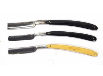 Lot 3 Antique Straight Razors With Original Cases