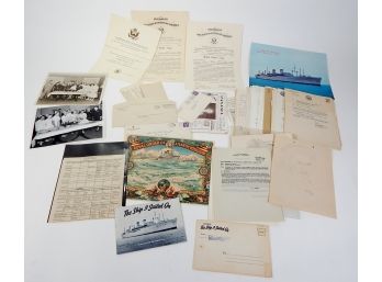 Large US NAVY Ephemera USNS Henry Gibbins (T-AP-183) Lot- Certificates, Photos, Documents, Envelopes Etc.