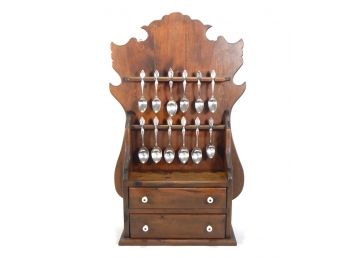 Vintage Spoon Rack With Spoons