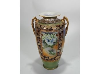 Vintage Large Jeweled Asian Vase Signed