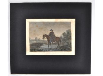 Antique Sophie ANDERSON (1823-1903) Itinerant On Horse Color Etching