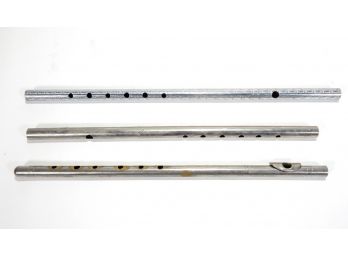 Lot 3 Vintage Metal Flutes