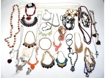 Costume Necklaces Lot Over 30 Pieces