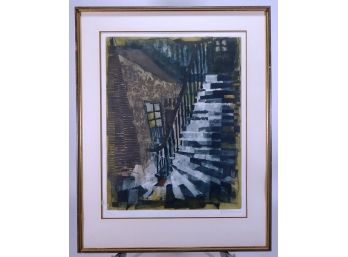 Original Suzanne RUNACHER (1912) Limited Edition Modernist Lithograph 'Stairs'