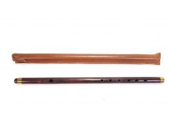 Vintage Wood Flute Leather Case