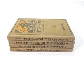 Set 4 Antique Books- Peter And Polly - By Rose Lucia Hardcover 1912 American Book Co