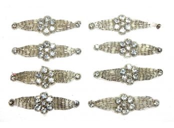 Set 6 Vintage Art Deco Rhinestone Textile Embellishments