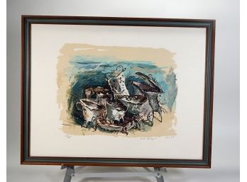 Vintage Abstract Still Life Color Print Signed By Artist