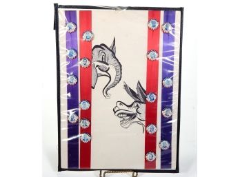 Antique Political Pinback Display