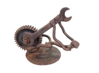 Retro Industrial Metal Art Sculpture Signed