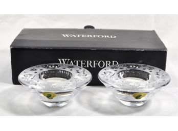 Original WATERFORD Crystal Candlestick Set Signed Gerald Greacy With COA