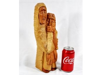 Vintage Wood Carving Figure Man & Woman 'love'