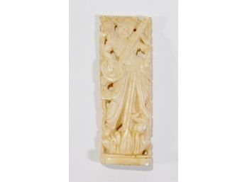 Antique Ivory Carving - Oriental Figure With Musical Instrument