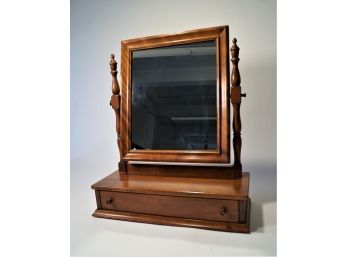 Ethan Allen Maple Shaving Mirror With Drawer