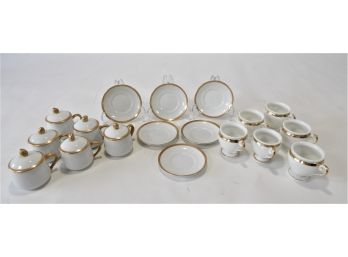 6 Vintage Neiman Marcus Demitasse Cups W/lids & Saucers Plus