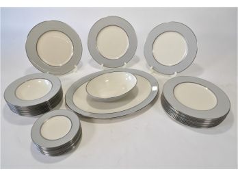 34  Piece Set Of Dubarry Gray China By Lenox